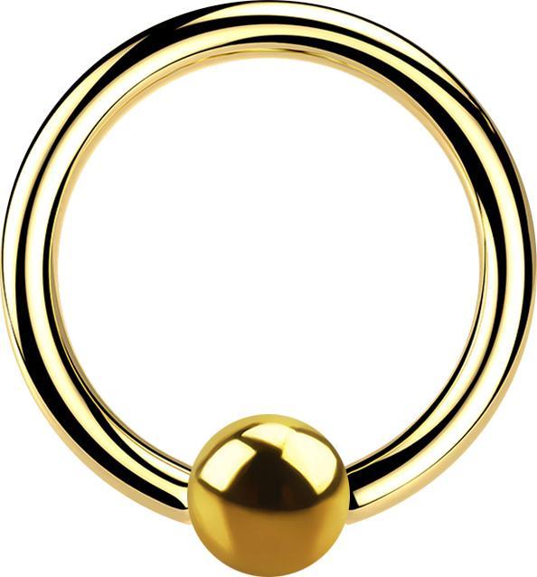 Produktbild Star Piercing Micro Ball Closure Ring vergoldet (Chirurgenstahl 316L, ohne Messing)