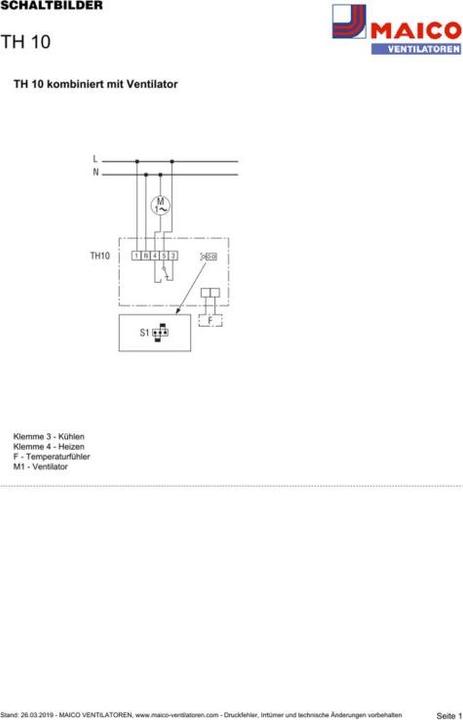 Immagine prodotto Maico MAI TH 10 Termostato 230V IP54 125x110x69mm Montaggio esterno