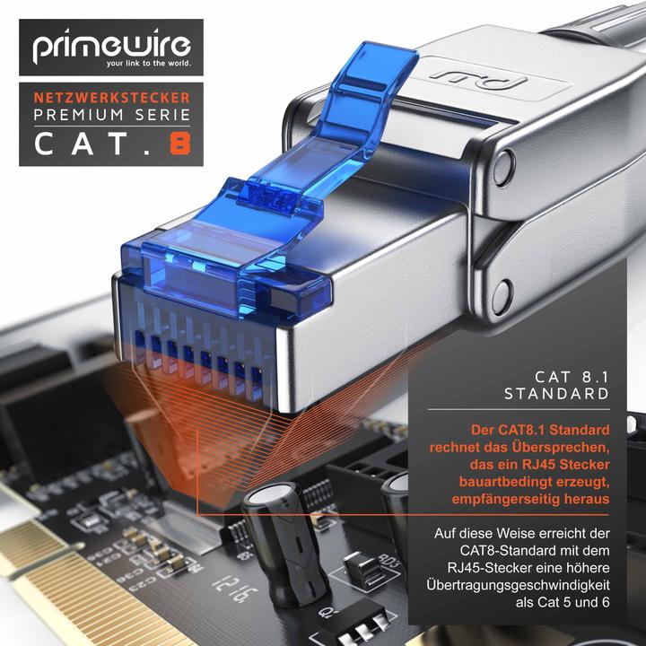 Actual product image Primewire 8x network connector field-terminable RJ45 CAT 8, connector CAT8 for LAN cable network cable (0.05 m)