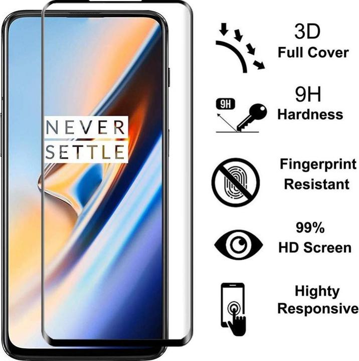 Produktbild Screenguard OnePlus 7T Full Screen Panzerglas Schutzfolie 2.5D 9H (1 Stück, OnePlus 7T)