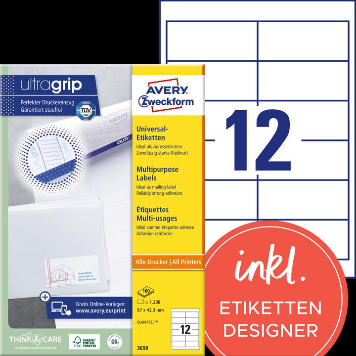 Image du produit Avery Étiquettes universelles