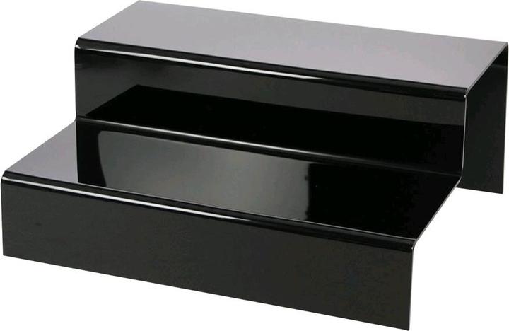 Safe Présentoir Escalier avec 2 marches en verre acrylique noir (23 cm)