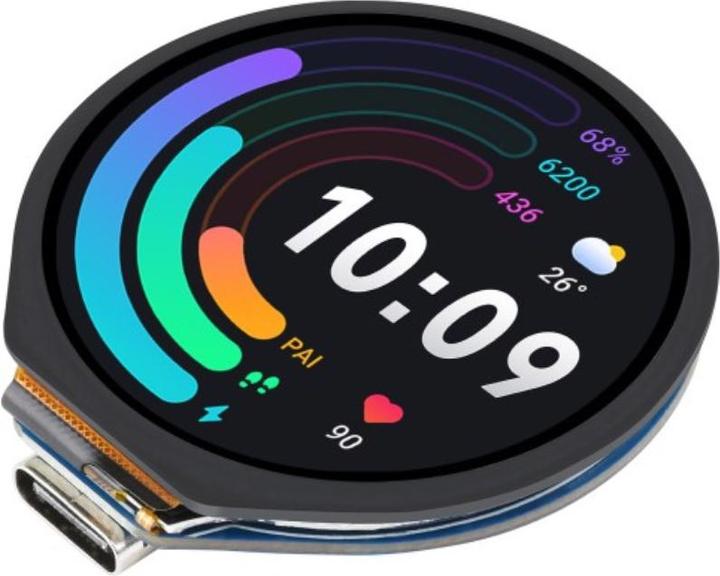 Actual product image WaveShare RP2040 1.28inch Touch LCD Display Round