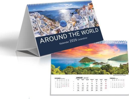 Simplex 3-Monats-Tischaufsteller Aroundtheworld 2026 21 x 15 cm (21 x 15 cm)