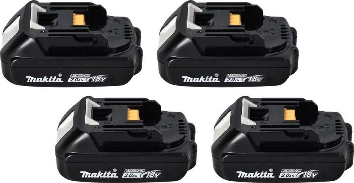 Immagine prodotto Makita Kit di alimentazione 18 V con 4x batteria ricaricabile BL 1820 B 2.0 Ah ( 4x 197254-9 ) + DC 18 RD (18 V)
