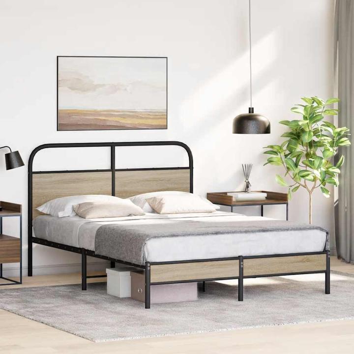 Immagine prodotto VidaXL Struttura letto senza materasso 120x190 cm in legno di quercia affumicata (120 x 190 cm)