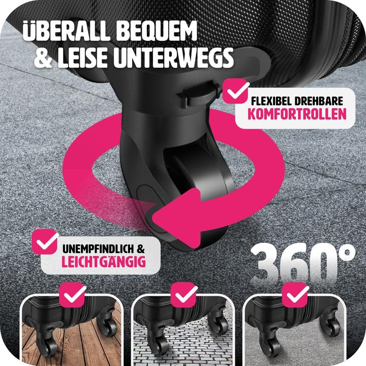 Produktbild tectake Hartschalenkofferset (106 l, Handgepäck (bis 50l), M (50 - 90l), L (90 - 115l), XL (ab 115l))