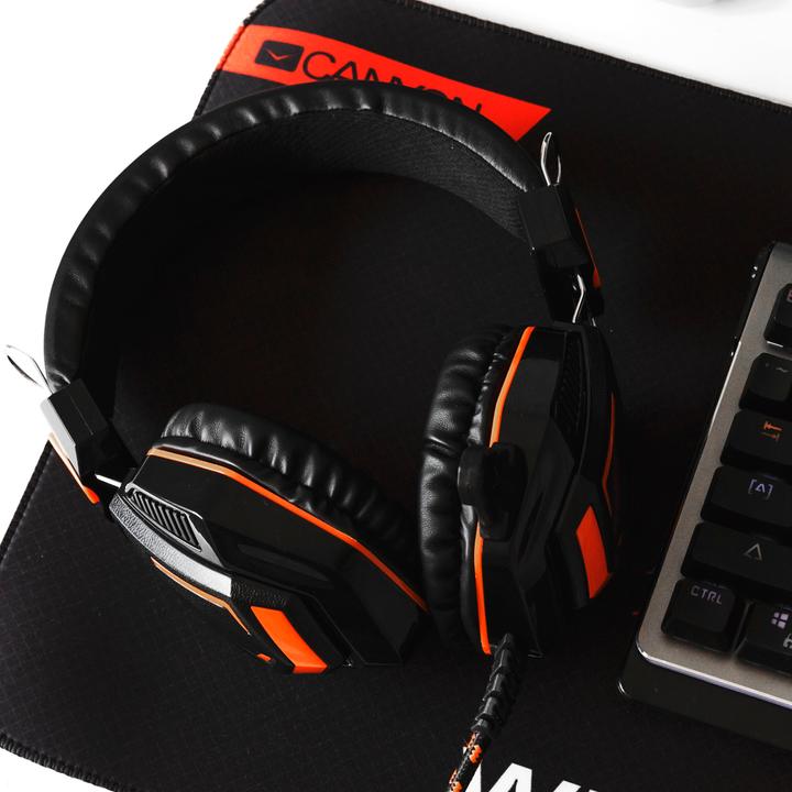 Actual product image Canyon Gaming headset with 3.5 mm connector with microphone and volume control, cable 2 m, Black CND (Cable)
