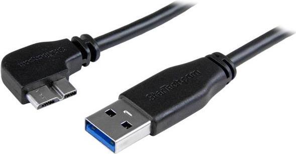 Image du produit StarTech Câble Slim Micro USB 3.0 1m coudé à gauche - Câble de connexion USB 3.1 Gen 1 (5 Gbit/s) (1 m, USB 3.2 Gen 1)