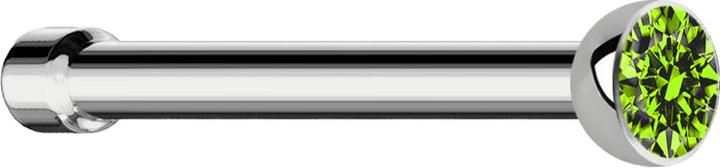 Produktbild Star Piercing Nasenstecker gerade silber mit Kristall hellgrün (Titan G23, ohne Messing)
