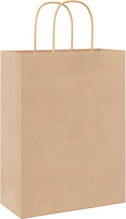 Actual product image VidaXL Kraft paper bags 50 pcs. with handle brown 26x12x35 cm paper bag (Gift bag, 50 x)