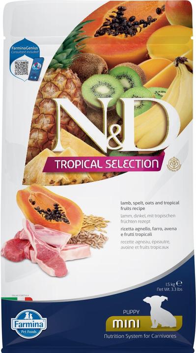 Image du produit Farmina Nourriture sèche N&D Tropical Puppy Mini agneau, 1.5 kg (Junior, Chiot + chaton, 1 pcs, 1500 g)