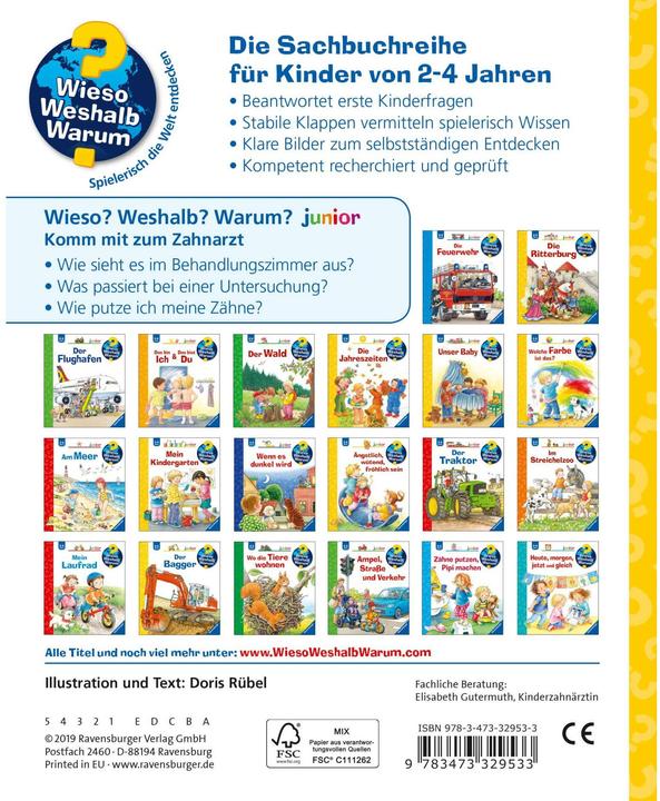 Produktbild Ravensburger Komm mit zum Zahnarzt (Deutsch, Doris Rübel, 2019)