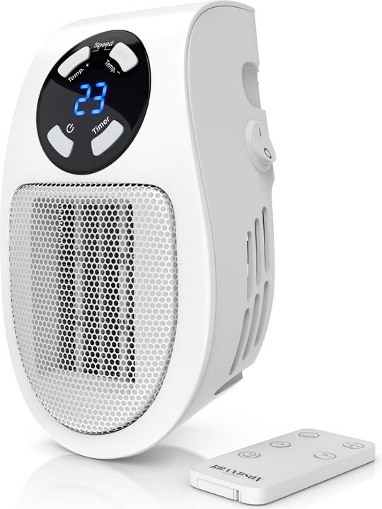 Immagine prodotto Brandson Mini termoventilatore da 500 W, termoventilatore da bagno in ceramica con controllo della (500 W)