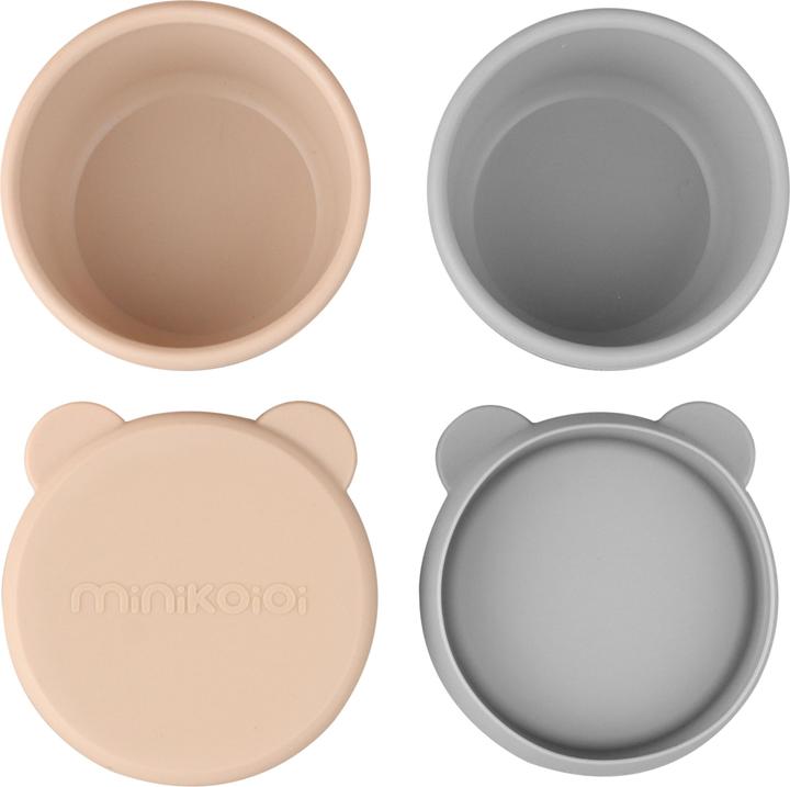 Actual product image Minikoioi Mini Bowl with Lid, 2 pcs, Bubble Beige / Powder Grey