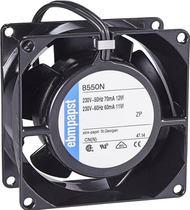 Actual product image Papst Sleeve bearing axial fan 50cu.m/h 230Vac (80 mm, 1 x)