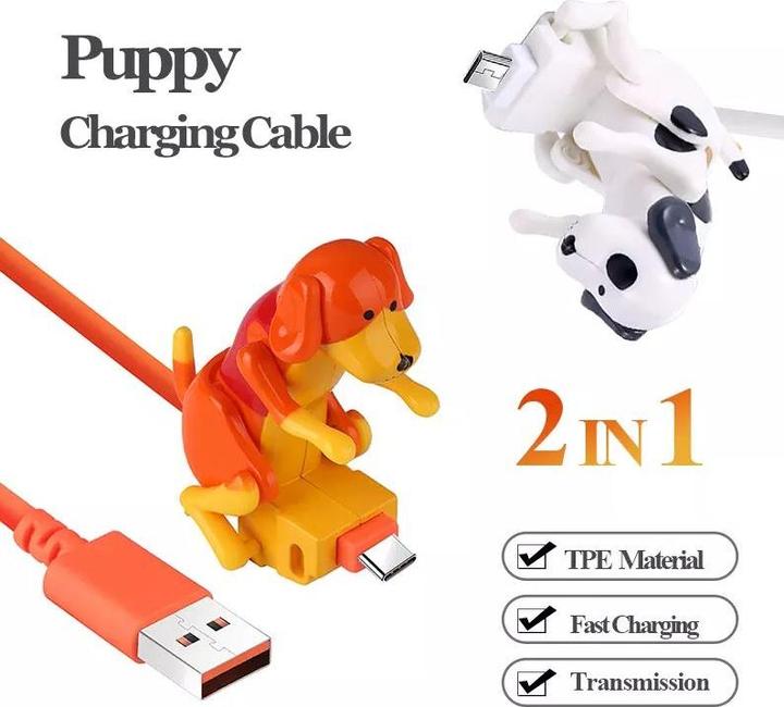 Image du produit PhoneLook Câble chargeur (1 m) USB-C vers USB-A chien excité qui bouge (1 m)