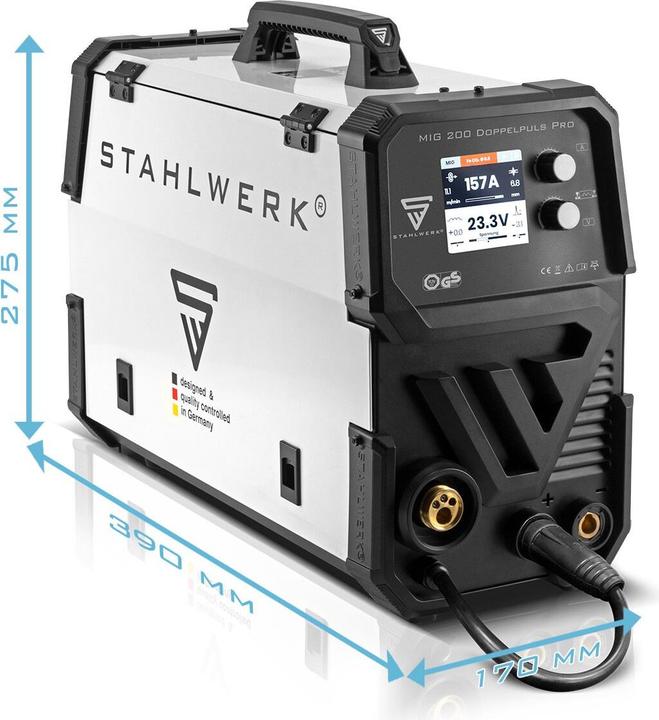 Actual product image Stahlwerk Welding machine MIG MAG 200 double pulse Pro fully synergic with accessories