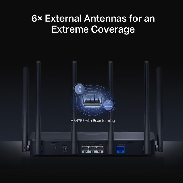 Produktbild Mercusys WRL ROUTER 9300MBPS/4PORT MR47BE