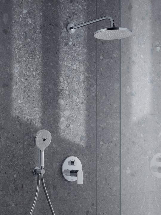 Image du produit Duravit Coude de raccordement mural rosace ronde, avec support de douche chromé