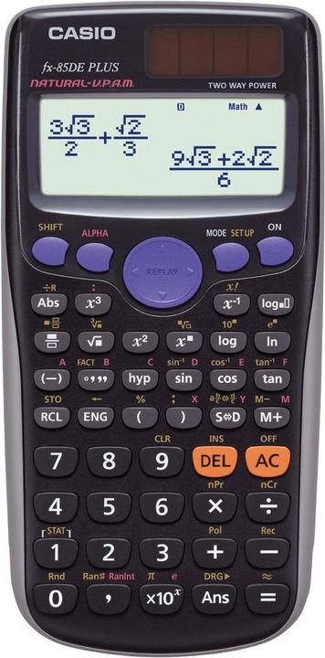 Casio FX-85DE Plus (Solar cells, Batteries)