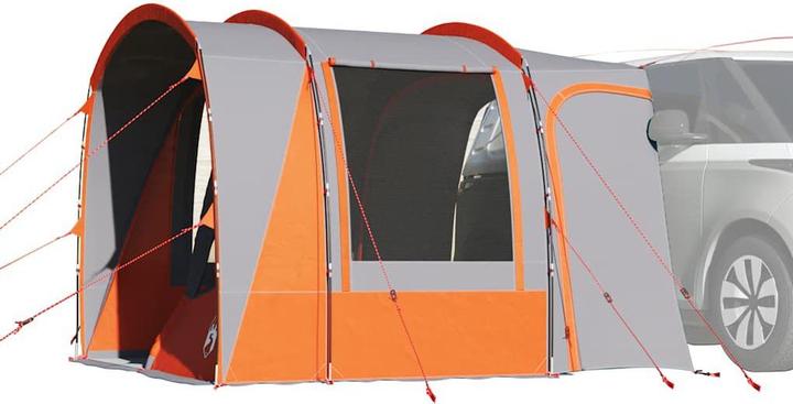 Produktbild VidaXL Autozelt 4 Personen Grau und Orange Wasserfest (8.55 kg, 4 Personen)