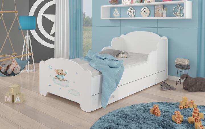 Actual product image ADRK Furniture Bed with mattress and drawer AMADIS TEDDY BEAR AND CLOUD 140x70 (140 x 70 cm)
