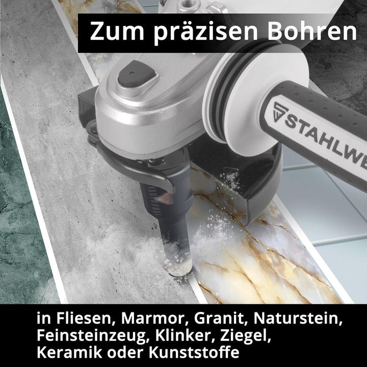 Produktbild Stahlwerk Diamant-Bohrkronen 5er Set 6-14 mm M14 für Winkelschleifer (6 - 14 mm)