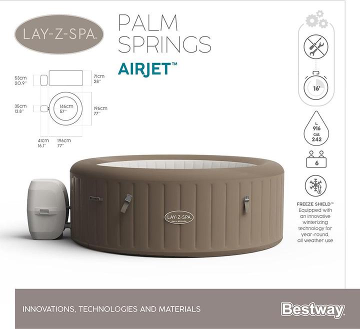 Produktbild Bestway Lay-Z-Spa Palm Springs AirJet (6 Pers.)