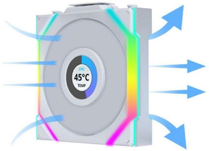 Image du produit Lian-Li UNI FAN SL Wireless LCD Lüfter, ARGB, PWM, 3er-Pack inkl. Controller - 120 mm, weiss (120 mm, 1 x)