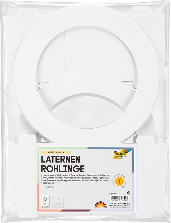 Produktbild Folia Laternen-Rohlinge rund (Weiss, 5 x)