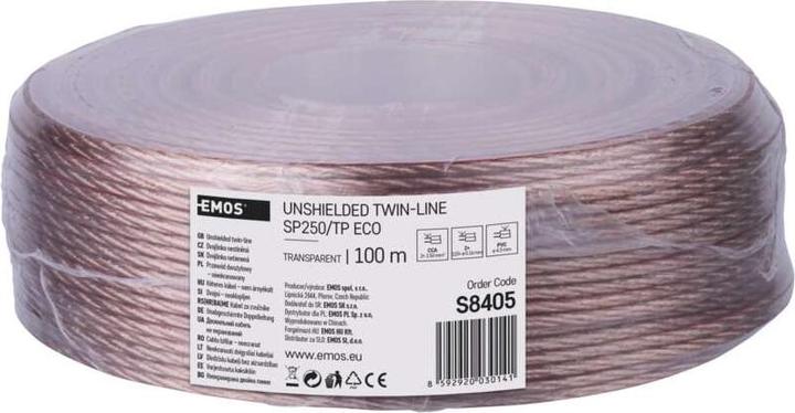 Produktbild Emos Twisted-Pair-Kabel ECO 2x2,5mm, transparent, 100m (100 m, 2.50 mm²)