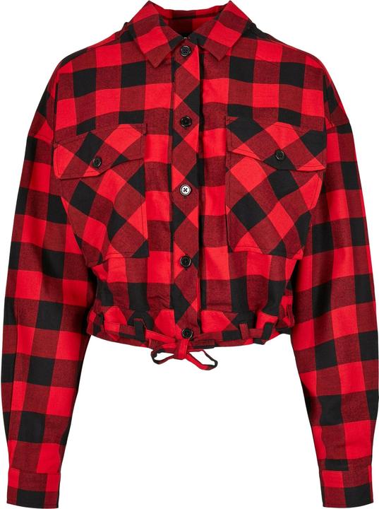 Urban Classics Ladies Short Oversized Check Shirt (4XL)