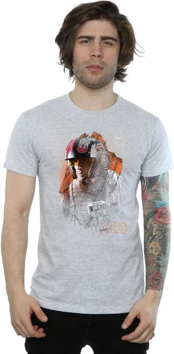 Actual product image Star Wars Mens The Last Jedi Poe Dameron Brushed T-Shirt (S)