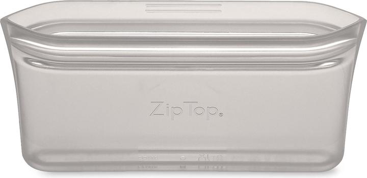 Actual product image Zip Top Reusable 100% Silicone Reusable Food Storage Bag and Container, Made In The USA - Snack Bag - Gray