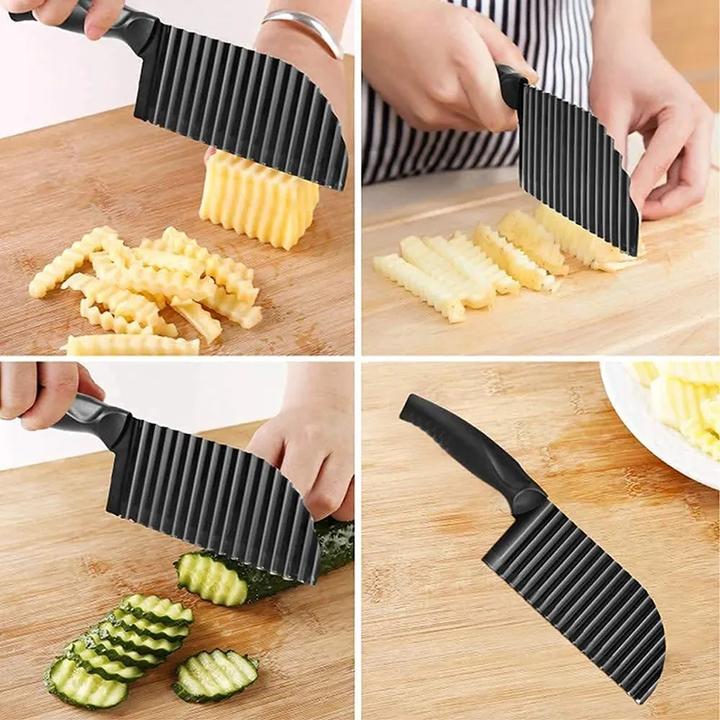 Image du produit Esmée Couteau cannelé polyvalent pour frites / fruits / légumes (29 cm)