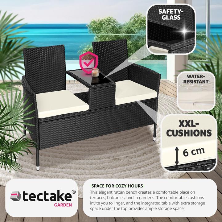 Immagine prodotto tectake Panchina da giardino in rattan