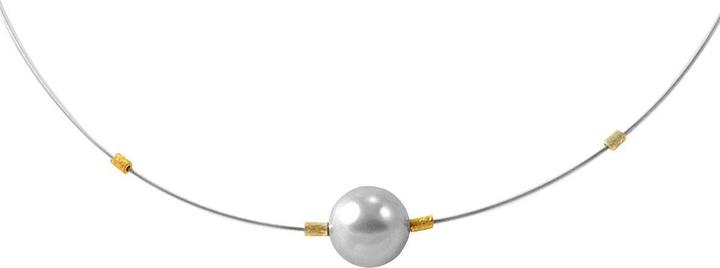 Actual product image Ursula Christ Necklace with grey shell pearl (Steel)