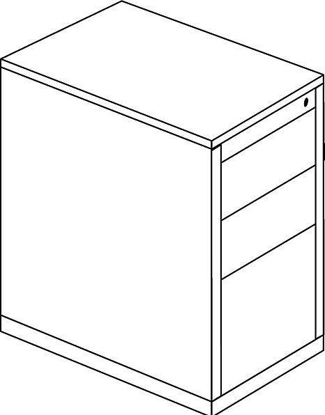 Actual product image Mauser Drawer pedestal, HxD 720 x 800 mm, 2 drawers, 1 suspension file drawer, pure