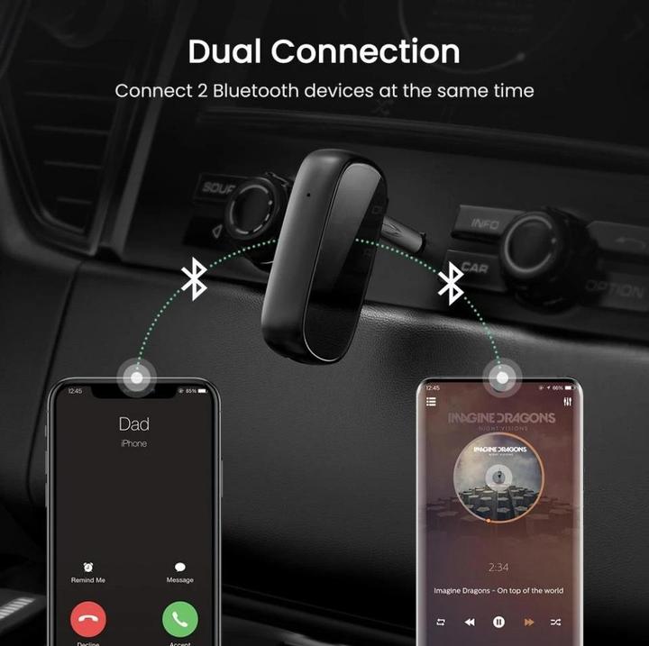 Image du produit Ugreen Adaptateur voiture Bluetooth 5.0 Aux (Récepteur)