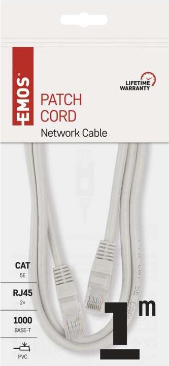 Produktbild Emos PATCH Kabel UTP 5E, 1m (UTP, CAT5e, 1 m)