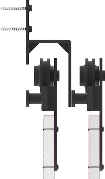 Immagine prodotto VidaXL Set di ferramenta per porte scorrevoli 200 cm acciaio nero Set di ferramenta per porte scorrevoli