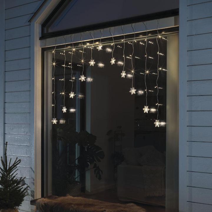 Produktbild Konstsmide LED-Lichtervorhang Schneeflocken, 41 LED, 1.4 m, Outdoor (1.40 m)