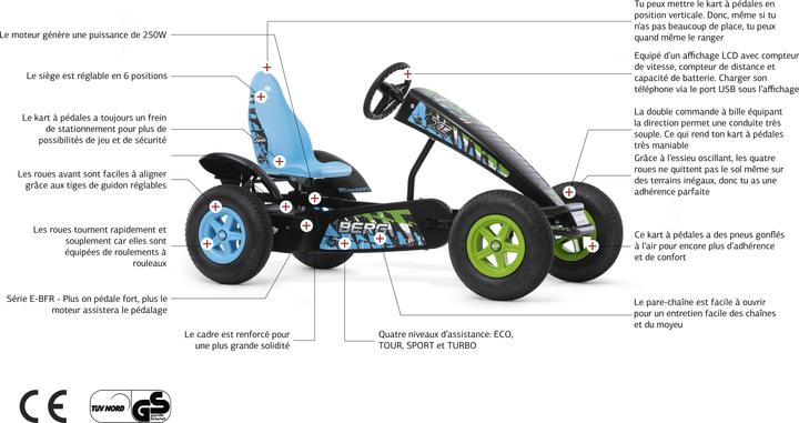 Produktbild BERG Elektrische Skelter X-ite E-BFR - Blauw/Groen - Vanaf 6 jaar