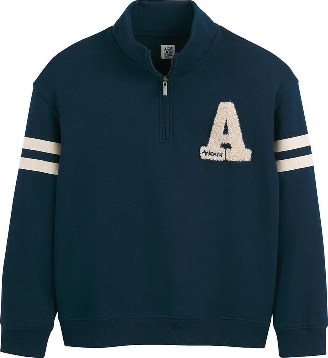 Produktbild La Redoute Collections Sweatshirt mit Troyerkragen und Bouclé-Applikation (140)