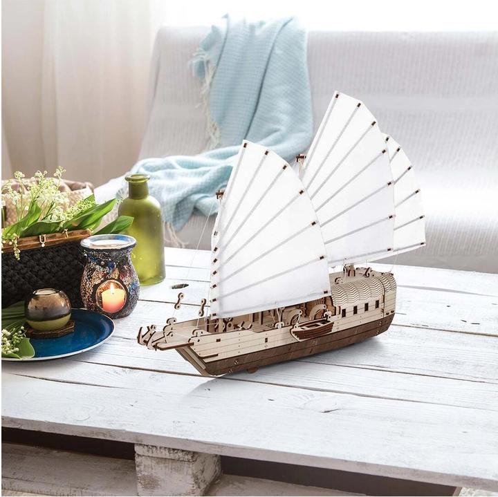 Actual product image Eco Wood Art Mechanical 3D wooden-puzzle - Old asian sailing ship (Djong)