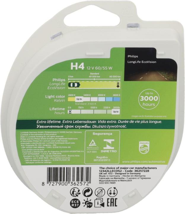 Produktbild Philips H4 LongLife Ecovision (H4)