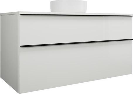 Handle moulding black matt G0252, White high gloss / White glossy