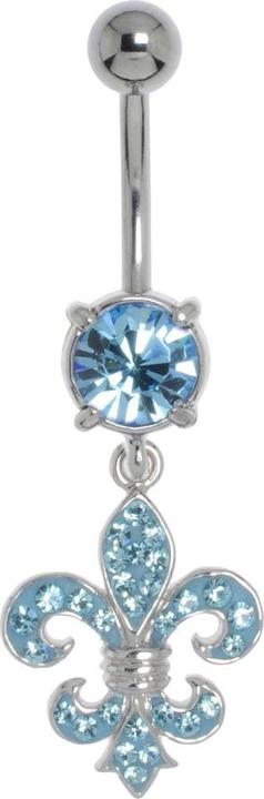 Actual product image Bijouteria Bellypiercing (Brass rhodium plated, Surgical steel 316L, Crystal)