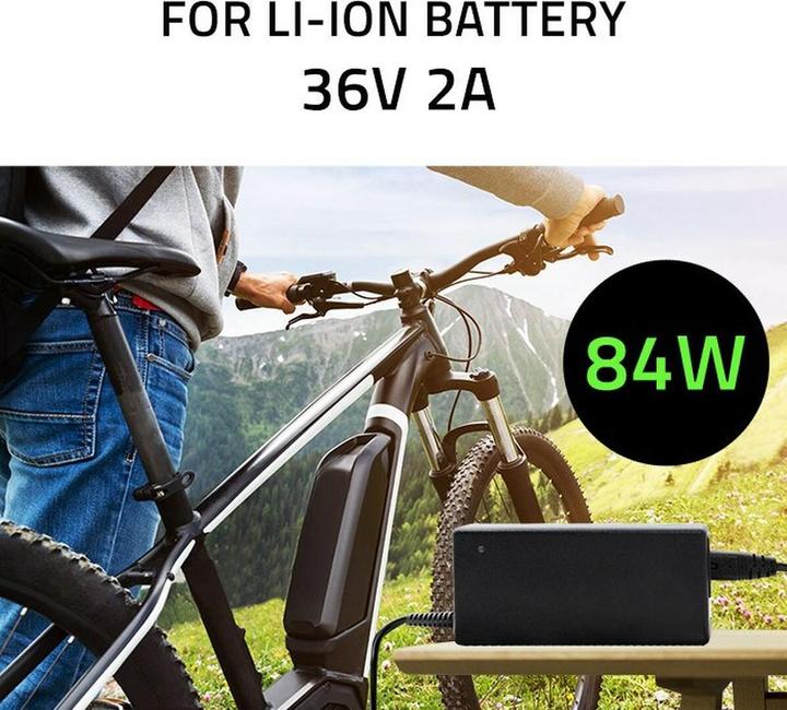 Produktbild Qoltec Ładowarka do baterii roweru elektrycznego 36V | 42V | 2A | 5.5*2.1 (E-Bike Ladegerät)